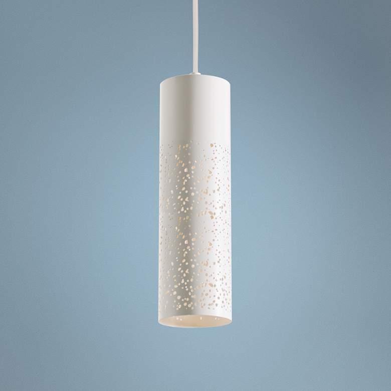 Image 1 Ash 3 1/2" Wide White Cylinder LED Mini Pendant