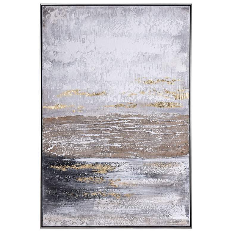 Image 1 Ash Coast Abstract Hand Painted Framed Canvas Art