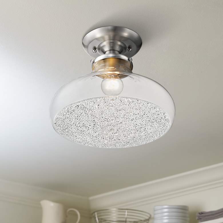 Image 1 Asha 12 inch Wide Clear Glass Ceiling Light