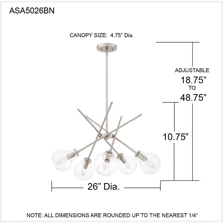 Image 7 Asha 5-Light Brushed Nickel Chandelier more views