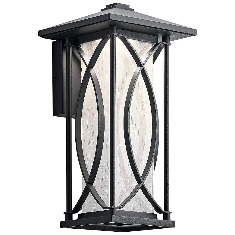 Image 1 Ashbern 12 3/4" High Textured Black LED Outdoor Wall Light