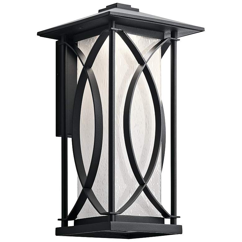 Image 1 Ashbern 15 1/4" High Textured Black LED Outdoor Wall Light