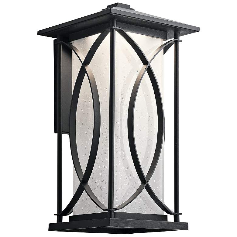 Image 1 Ashbern 18 1/4" High Textured Black LED Outdoor Wall Light