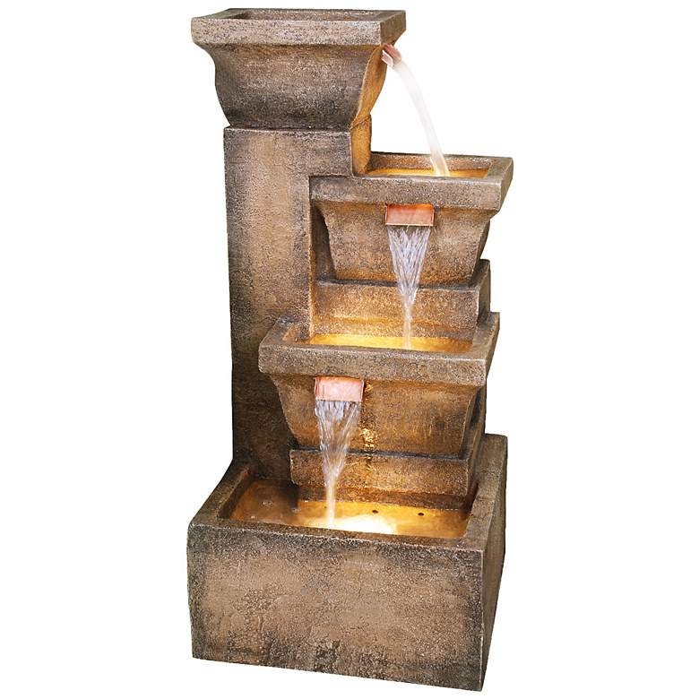 Image 1 Ashboro Lighted Indoor-Outdoor 33 inch High Water Fountain