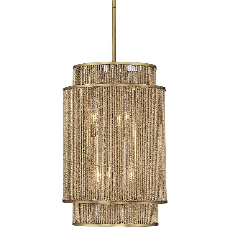 Image 1 Ashburn 16" Wide Gold Metal Rope 6-Light Pendant