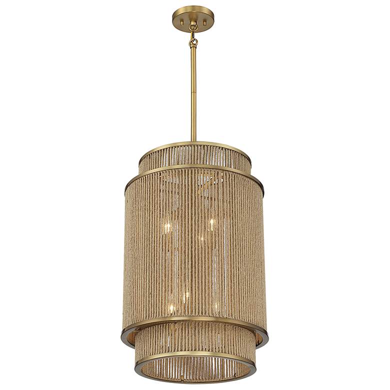 Image 4 Ashburn 16" Wide Gold Metal Rope 6-Light Pendant more views