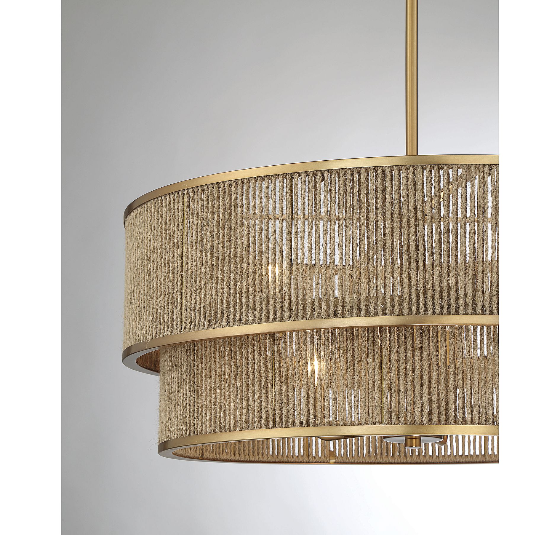 Image 5 Ashburn 6-Light Pendant in Warm Brass and Rope more views