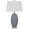 Ashbury Gray Ceramic Oval Table Lamp