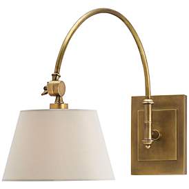 Image1 of Ashby 16 1/2" High Antique Brass Swing Arm Wall Lamp