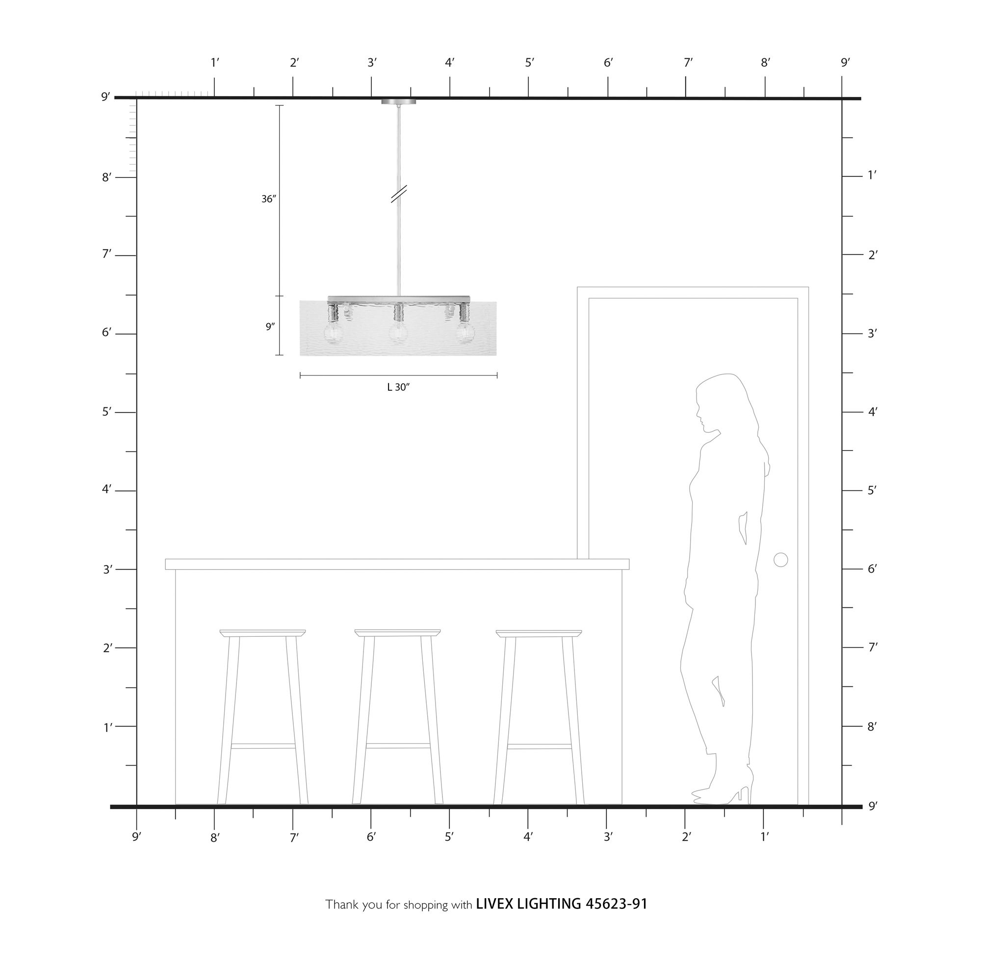 Ashcroft 3 Light Brushed Nickel Chandelier