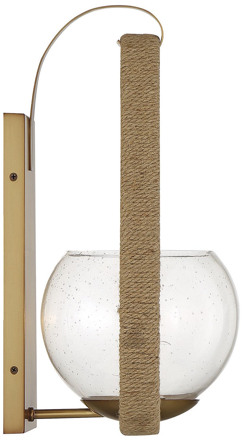 Image 5 Ashe 1-Light Wall Sconce in Warm Brass and Rope more views