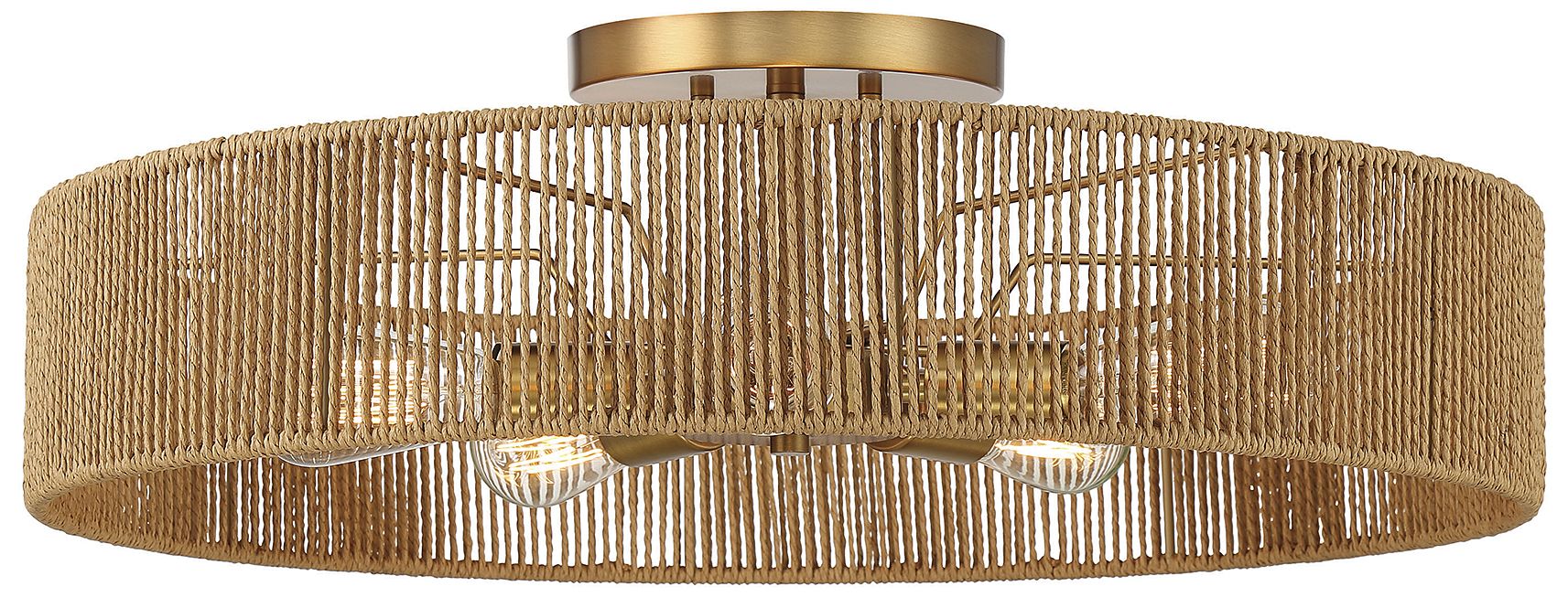 Ashe 5-Light Ceiling Light in Warm Brass and Rope