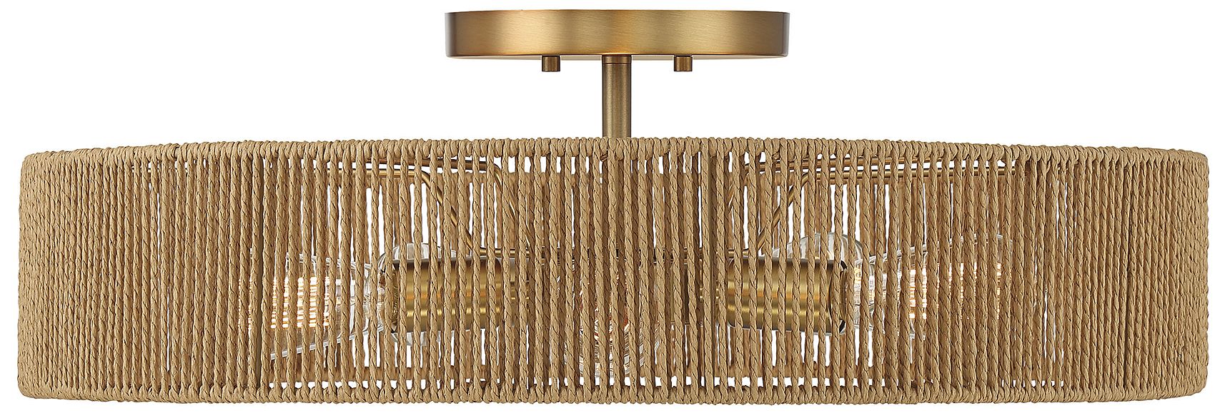 Image 3 Ashe 5-Light Ceiling Light in Warm Brass and Rope more views