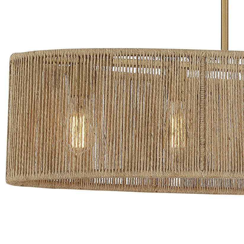 Image 3 Ashe 5-Light Oval Chandelier in Warm Brass and Rope more views
