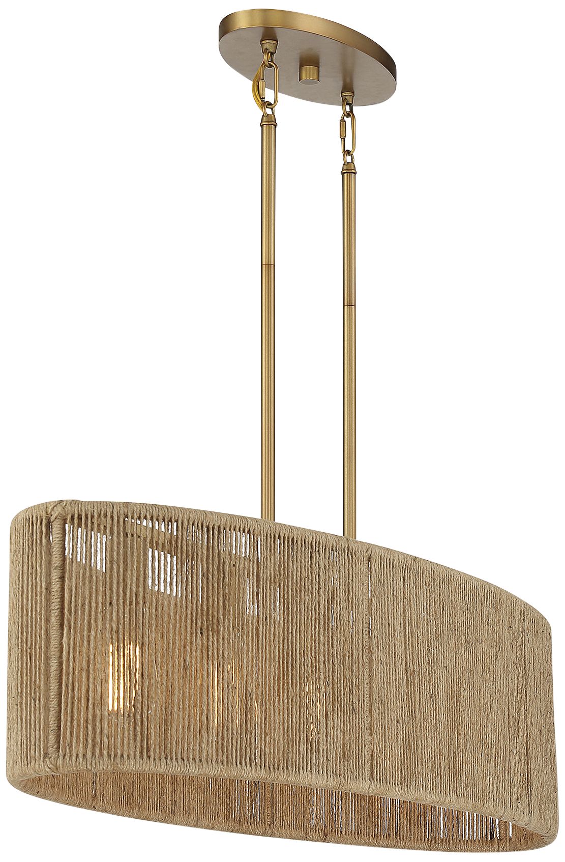 Image 6 Ashe 5-Light Oval Chandelier in Warm Brass and Rope more views