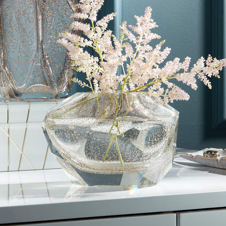Image 1 Ashendon 6 3/4" Wide Smoke Transparent Glass Decorative Vase