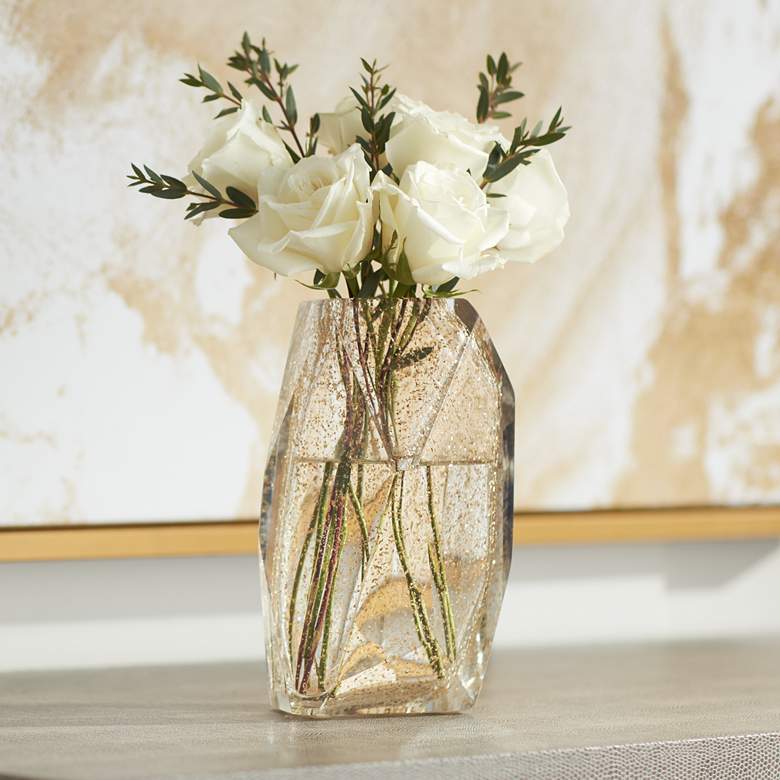 Image 1 Ashendon 7 3/4" High Smoke Transparent Glass Decorative Vase