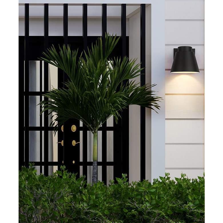 Image 4 Asher 11" High Black and Sandblast LED Outdoor Wall Light more views