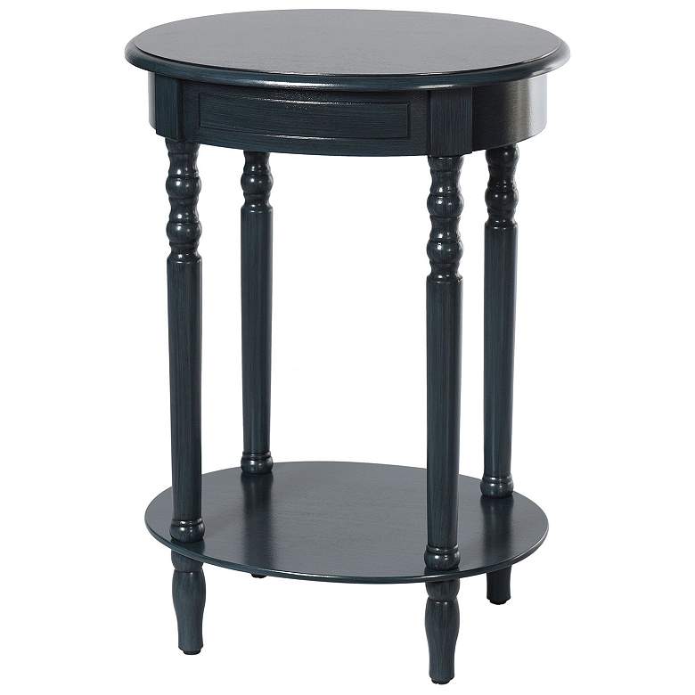 Image 1 Asher 27" High Antique Navy Oval Side Table