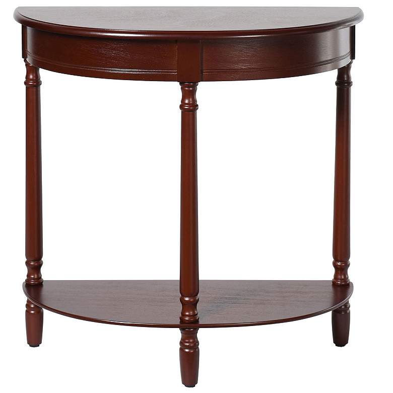 Image 1 Asher 28.25" Wide Antique Brown Demilune Console Table