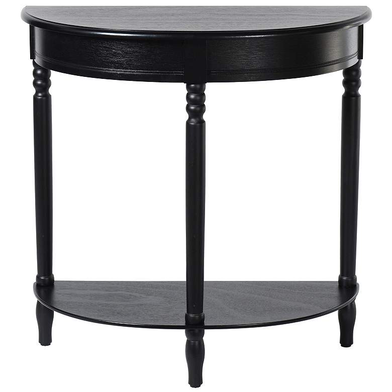 Image 1 Asher 28.25" Wide Black Demilune Console Table