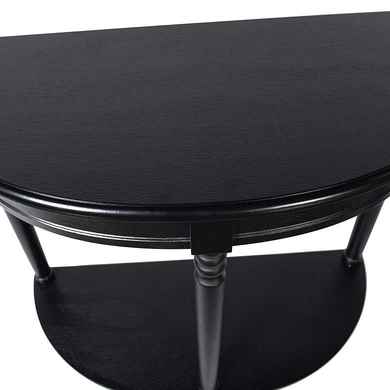 Image 5 Asher 28.25" Wide Black Demilune Console Table more views