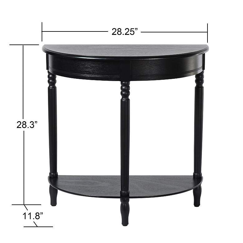Image 7 Asher 28.25" Wide Black Demilune Console Table more views