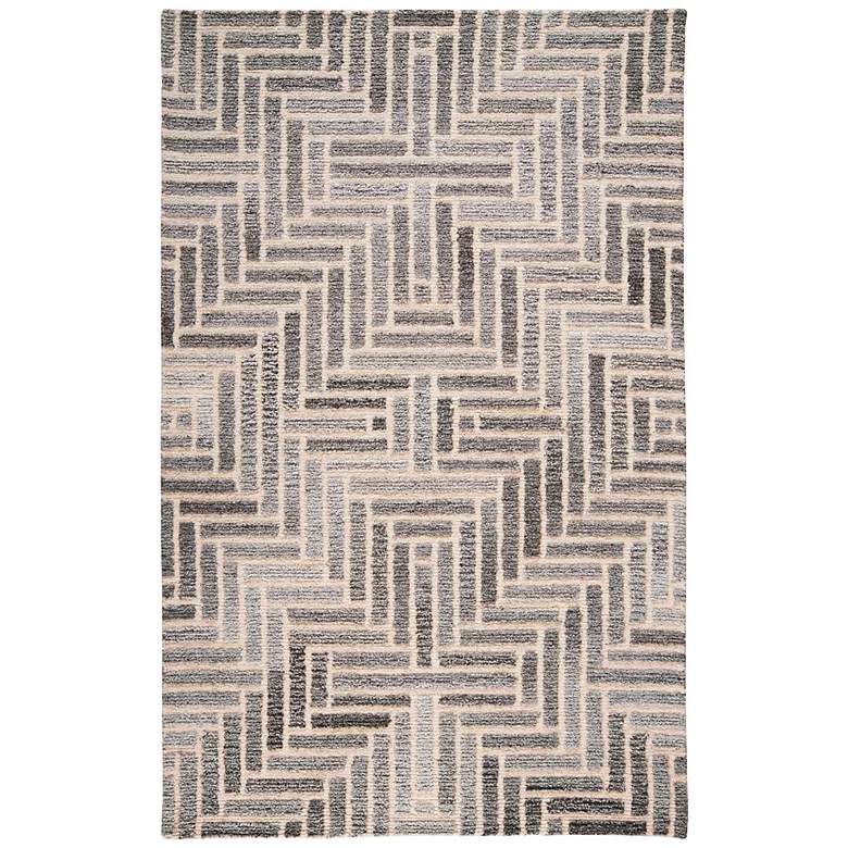 Image 2 Asher 8638768 5&#39;x8&#39; Gray Ivory Diamond Medallion Area Rug