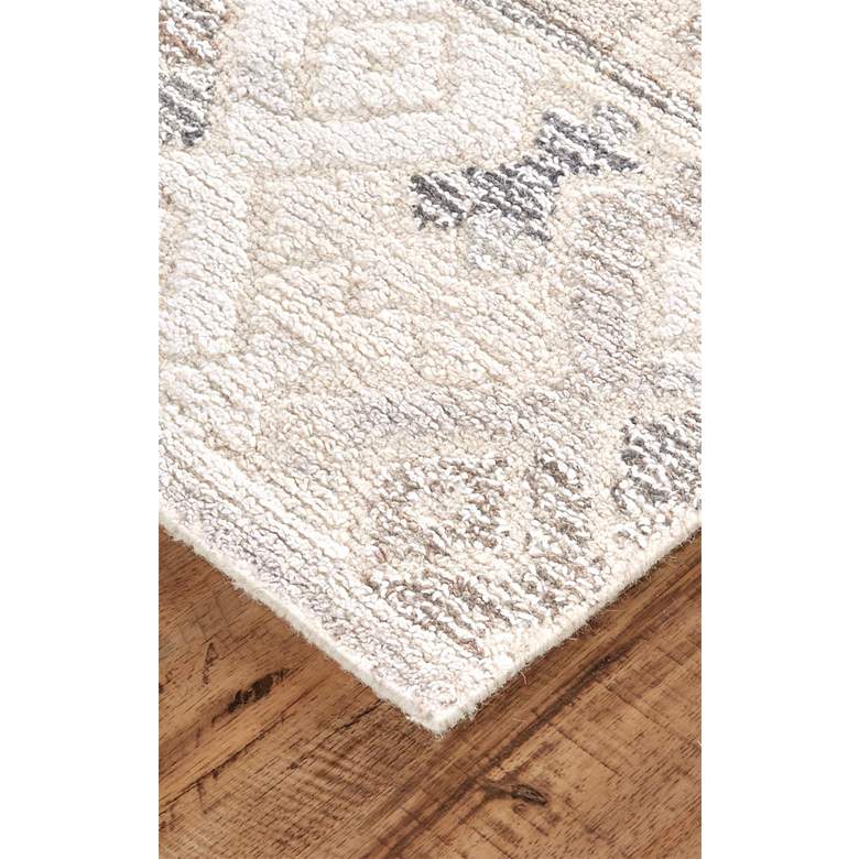 Asher 8638770 5&#39;x8&#39; Ivory and Brown Diamond Wool Area Rug more views