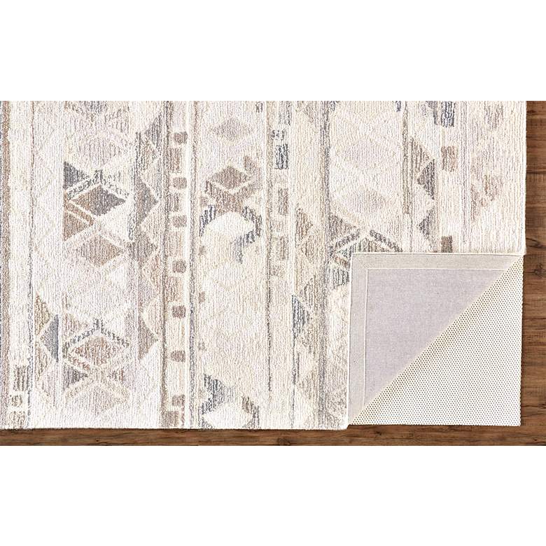 Image 4 Asher 8638770 5'x8' Ivory and Brown Diamond Wool Area Rug more views