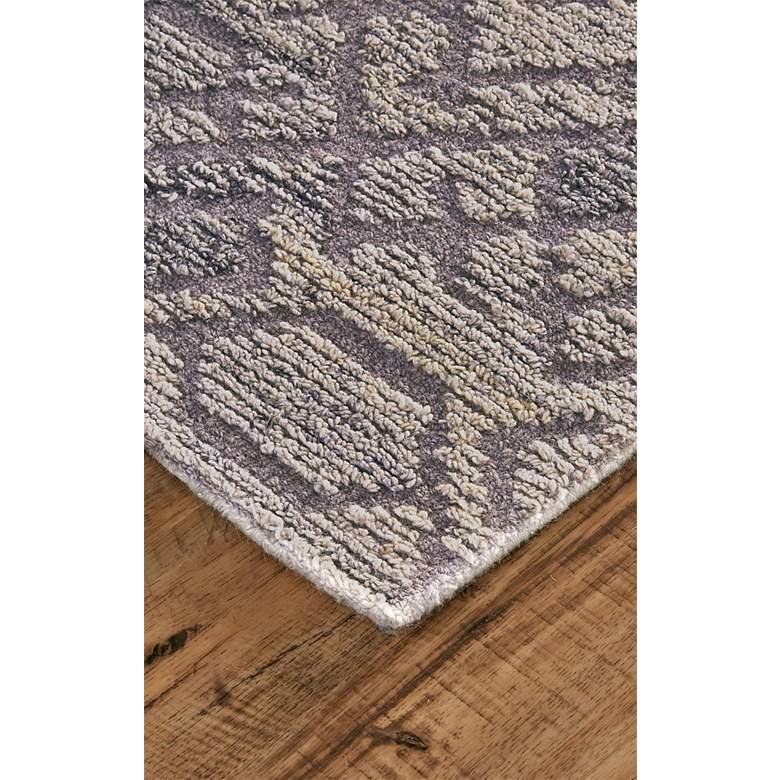 Image 3 Asher 8638772 5'x8' Gray Lustrous Geometric Wool Area Rug more views