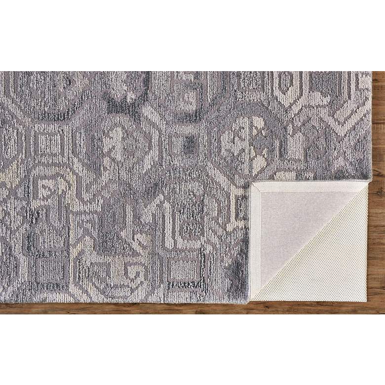 Image 4 Asher 8638772 5'x8' Gray Lustrous Geometric Wool Area Rug more views