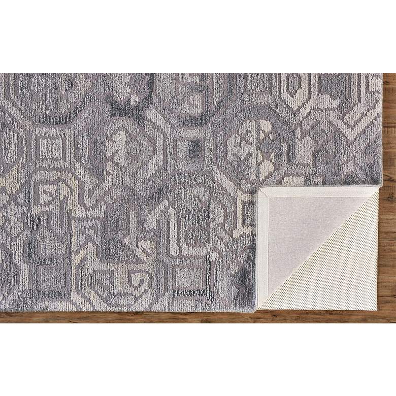 Image 4 Asher 8638772 5&#39;x8&#39; Gray Lustrous Geometric Wool Area Rug more views