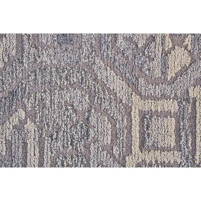 Image 6 Asher 8638772 5'x8' Gray Lustrous Geometric Wool Area Rug more views