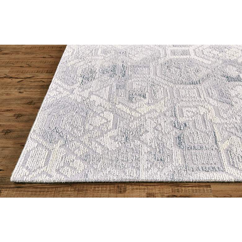 Image 7 Asher 8638772 5'x8' Gray Lustrous Geometric Wool Area Rug more views
