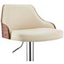 Thumbnail3 of Asher Cream Faux Leather and Chrome Adjustable Bar Stool more views