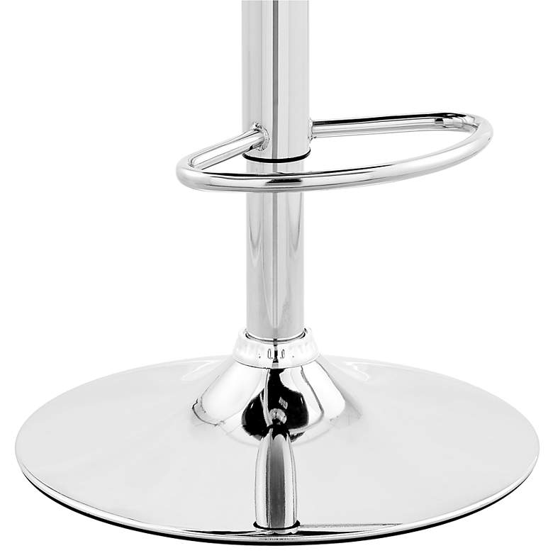 Image 5 Asher Cream Faux Leather and Chrome Adjustable Bar Stool more views