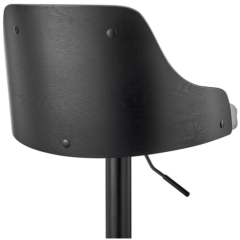 Image 3 Asher Gray Faux Leather and Black Adjustable Bar Stool more views