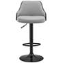 Asher Gray Faux Leather and Black Adjustable Bar Stool