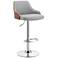 Asher Gray Faux Leather and Chrome Adjustable Bar Stool
