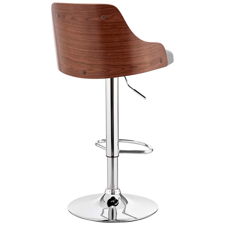 Image 7 Asher Gray Faux Leather and Chrome Adjustable Bar Stool more views