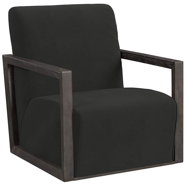 Image 1 Asher Modern Styled Accent Chair in Velvet Smoke
