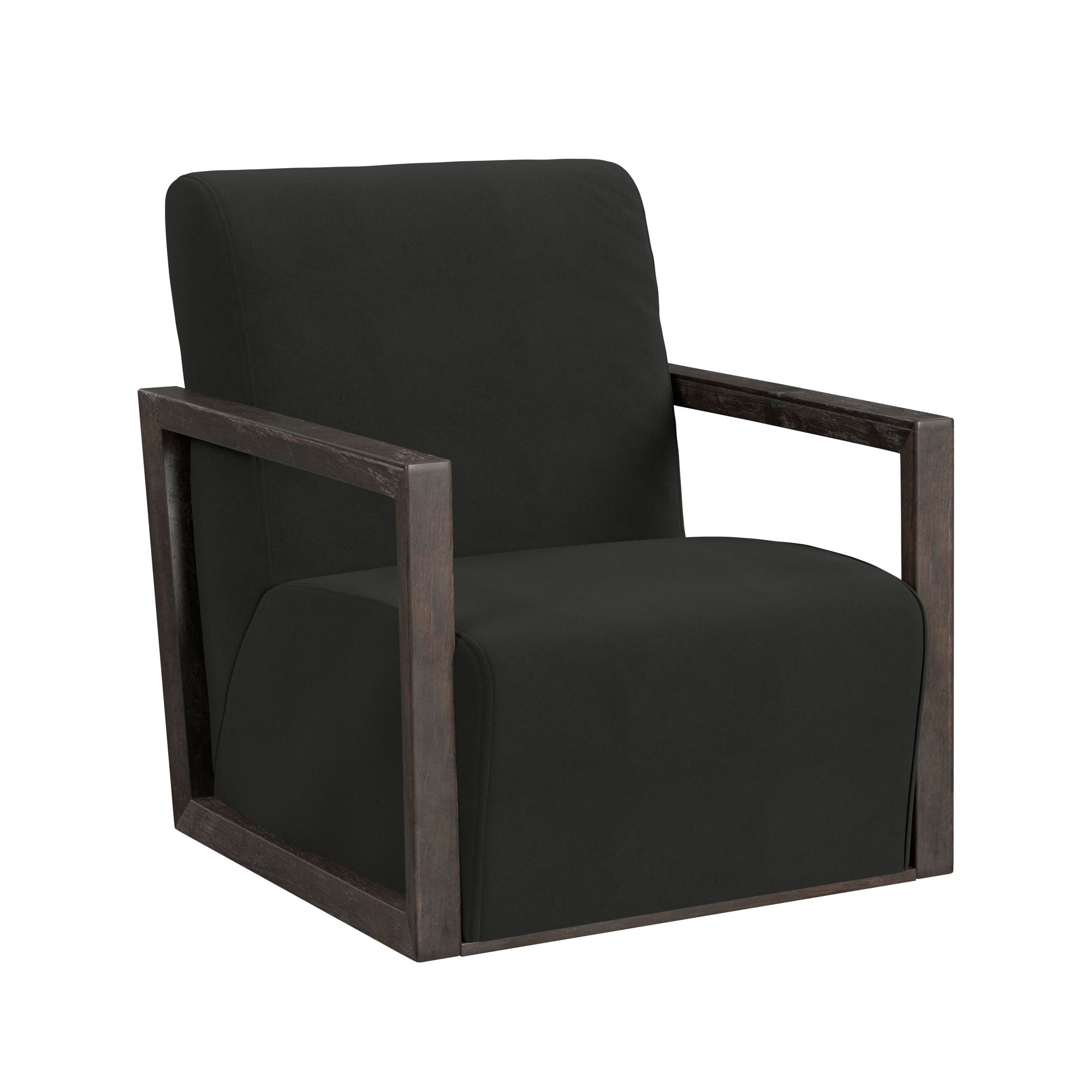 Image 2 Asher Modern Styled Accent Chair in Velvet Smoke more views