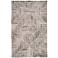 Asher Diamond Medallion Wool Rug, Warm Gray/Ivory Cream,