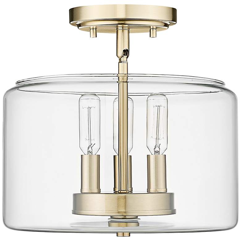 Image 1 Asheville 11" Wide Modern Gold 3-Light Ceiling Light