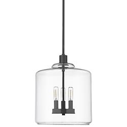 Asheville 12" Wide Matte Black 3-Light Mini Pendant