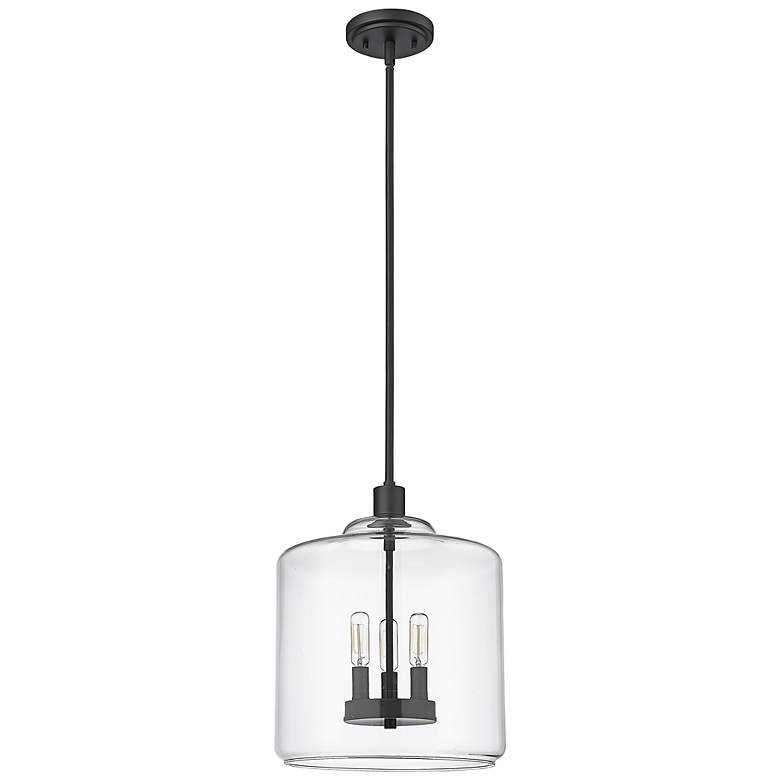 Image 3 Asheville 12" Wide Matte Black 3-Light Mini Pendant more views