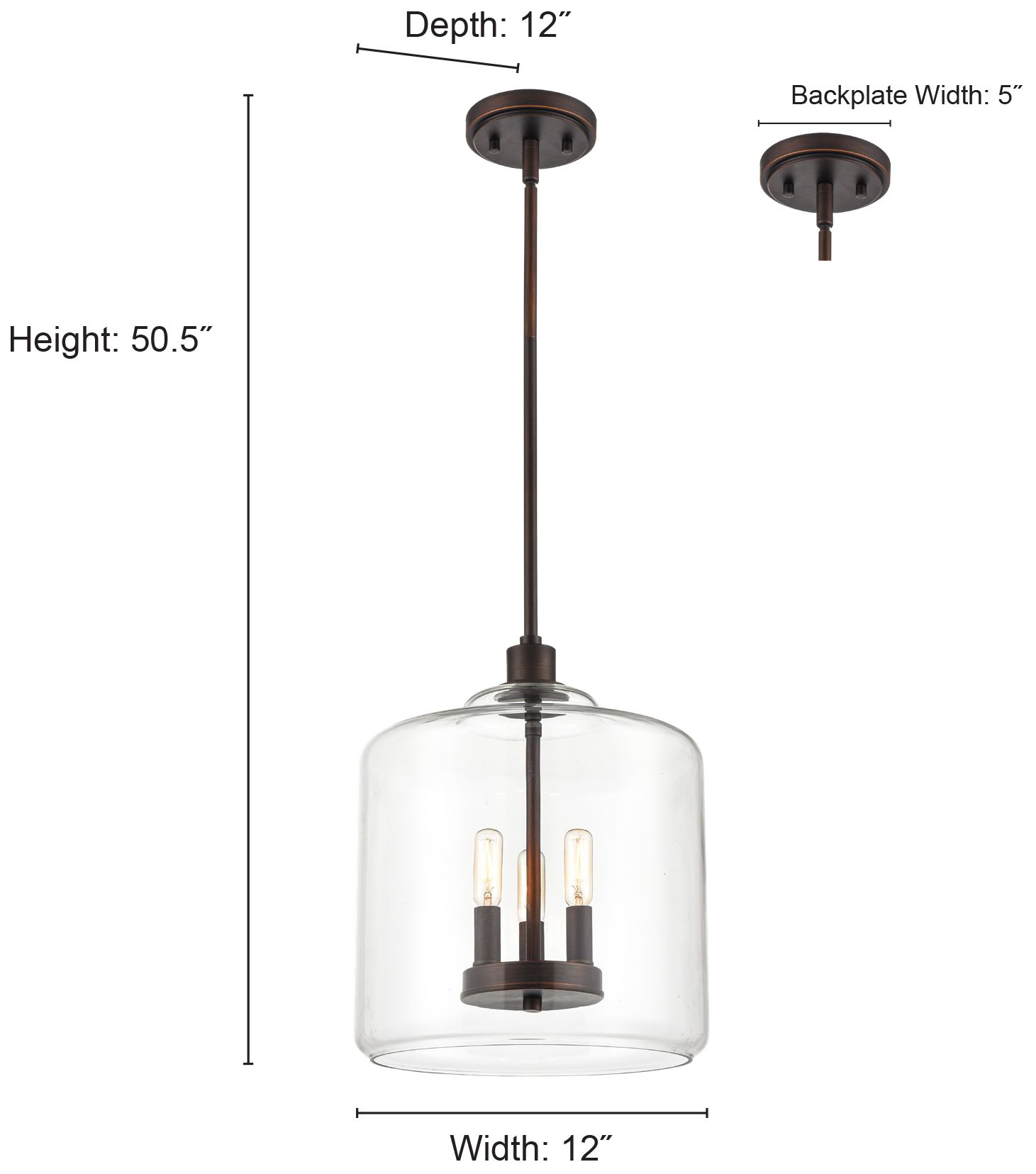 Image 6 Asheville 12" Wide Matte Black 3-Light Mini Pendant more views