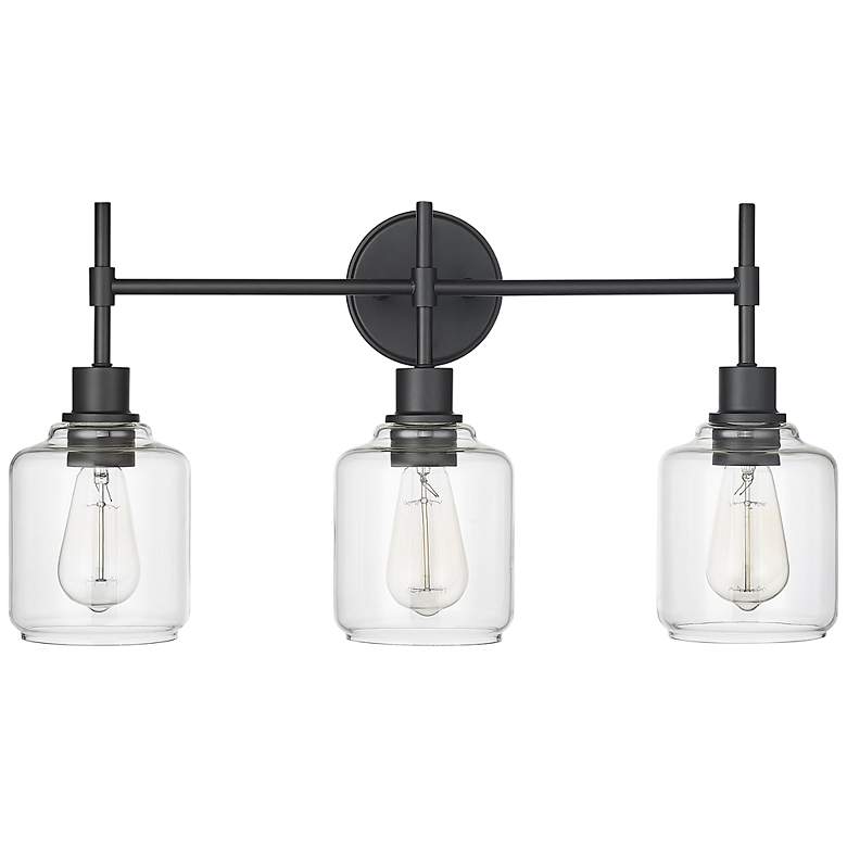 Image 3 Asheville 25" Wide Matte Black 3-Light Bath Light