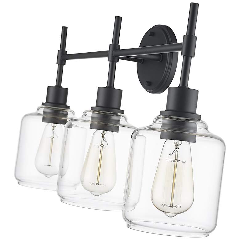 Image 6 Asheville 25" Wide Matte Black 3-Light Bath Light more views